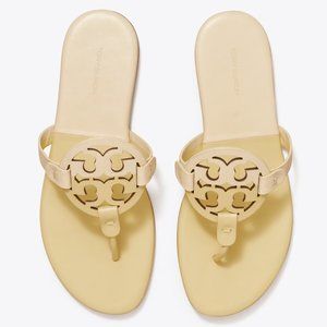Tory Burch Soft Miller Sandals Bicolor Sweet Corn New Ivory MANY SIZES